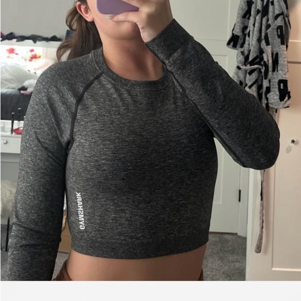 Gym shark Women's Gray Long Sleeve Top